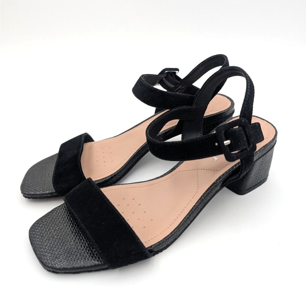 NYDJ Gaiana Ankle Strap Block Heel Sandal Women's Black Size US8M EU39